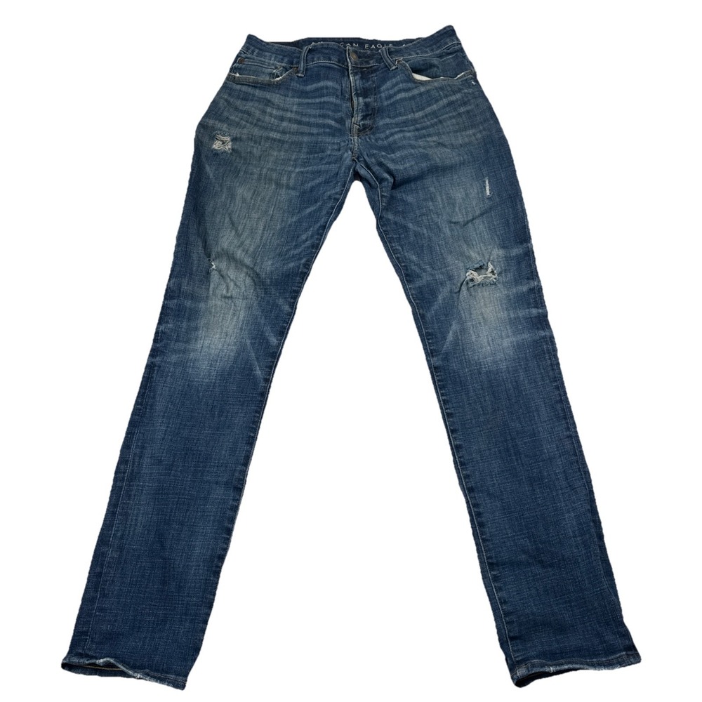 American Eagle Ne(X)t Level Flex Men's Jeans 32x32 (31x30) Distressed Slim Blue